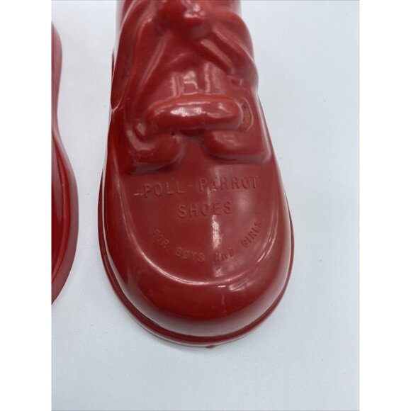 Poll Parrot Shoes Red Plastic Advertising Shoe Bank Vintage Lot of 2 Two - Picture 4 of 13